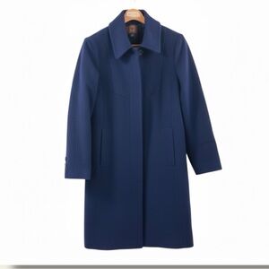 Anne Klein Navy Blue Wool Blend Coat Size 18
